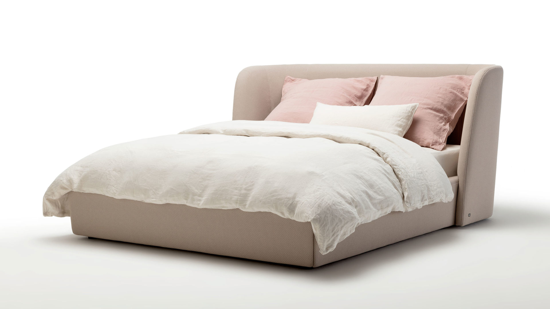 Rolf Benz Boxspringbett Tondo beige pastellrosa