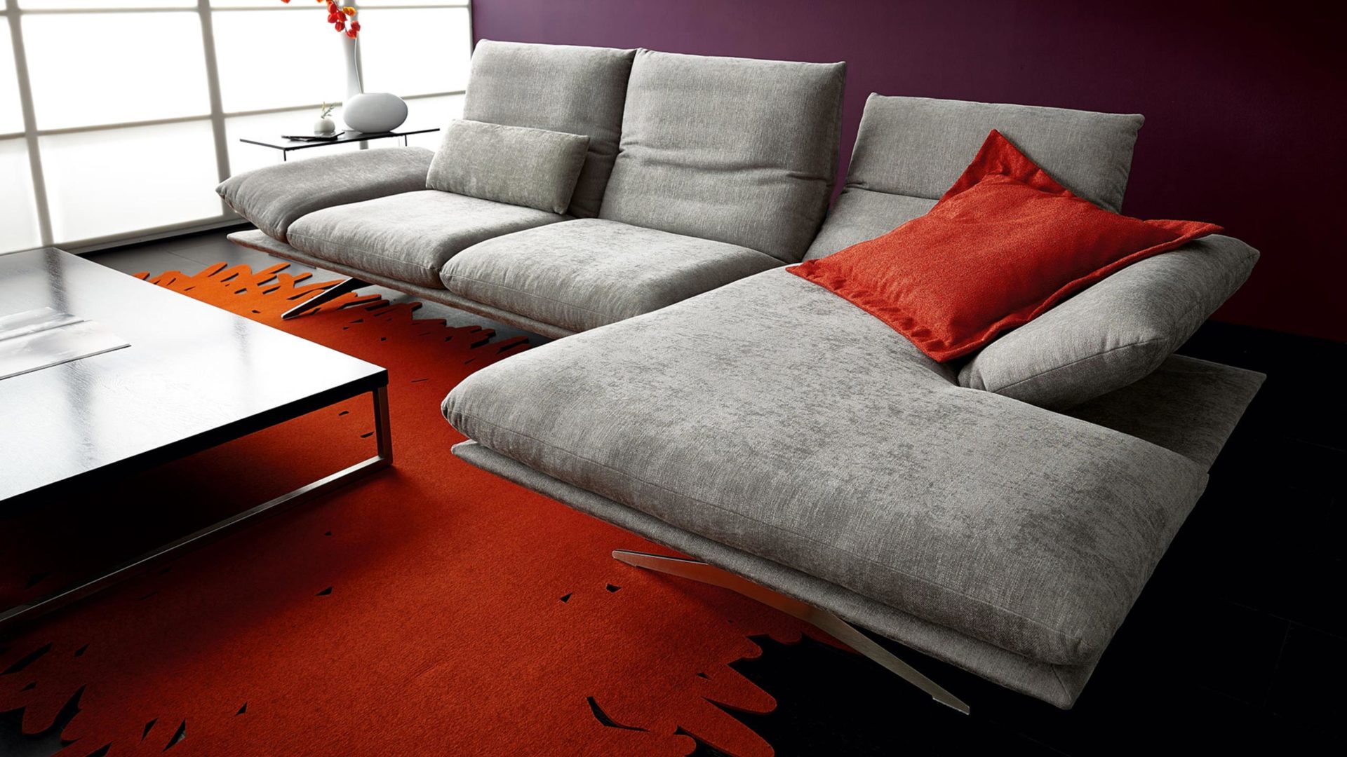 Koinor Francis Sofa mit Liege grau