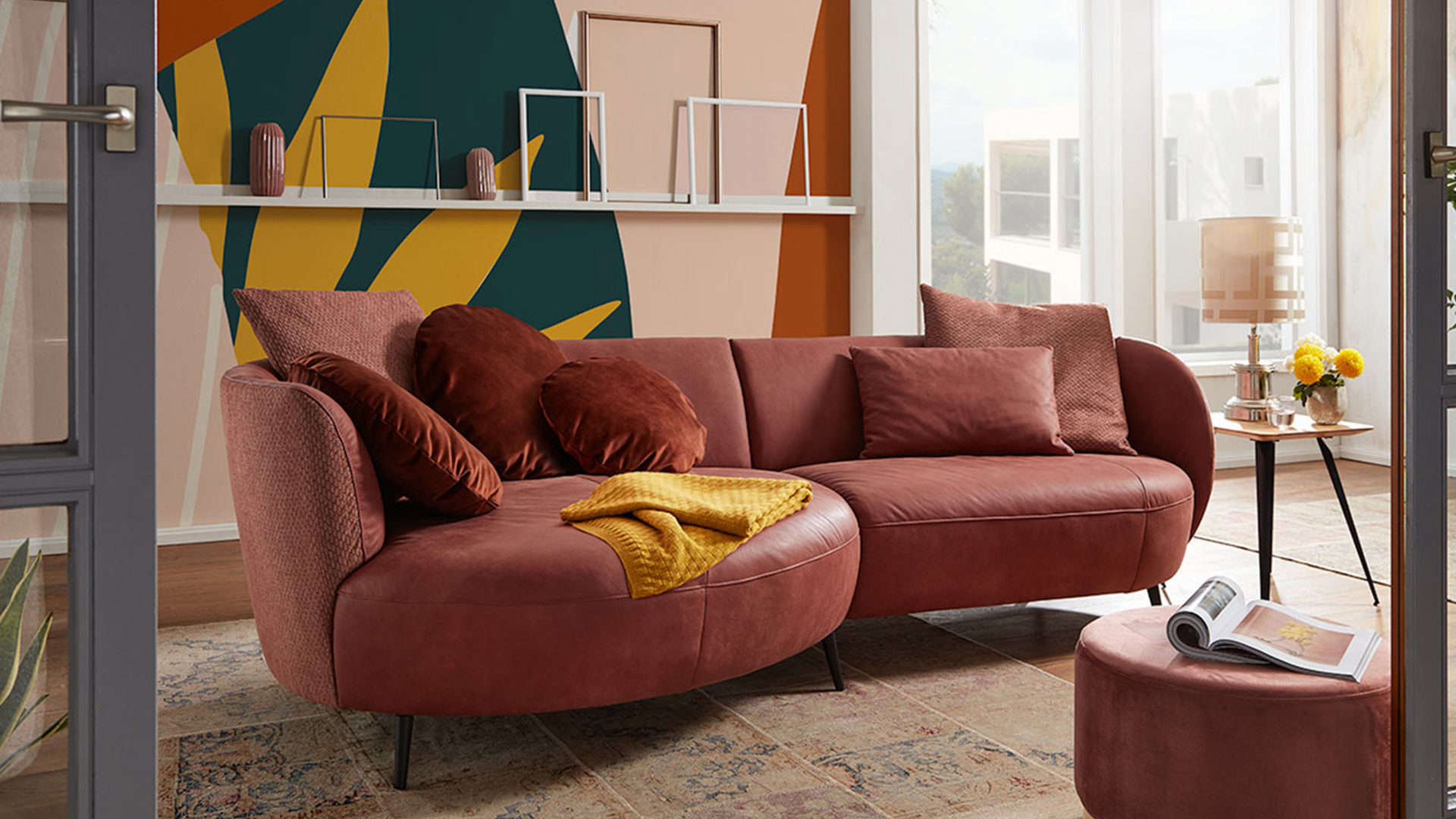 modernes rotes w schillig sofa grace