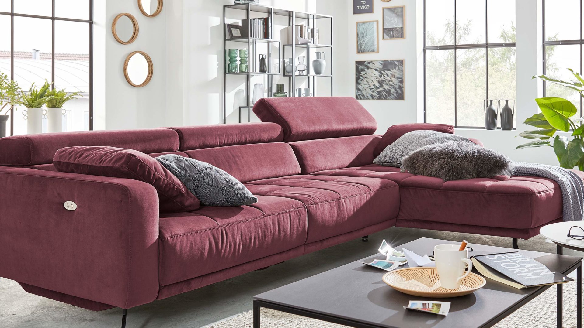 interliving 4303 big sofa bordeaux rot