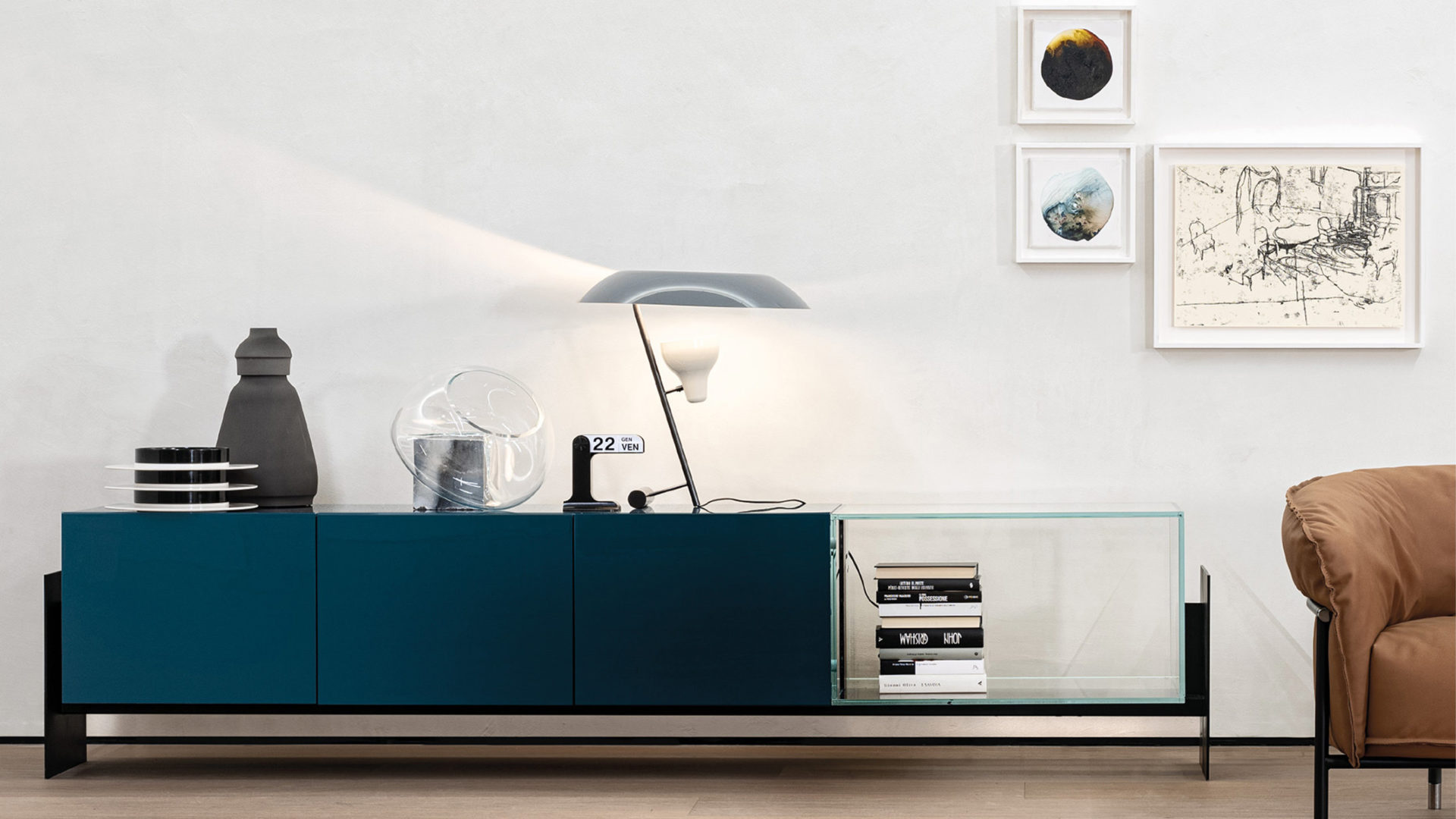 cierre fly sideboard in blau grifflos