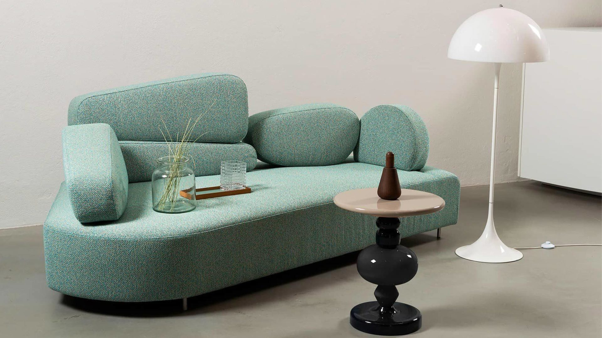 brühl mosspink sofa in mint grün im retro stil