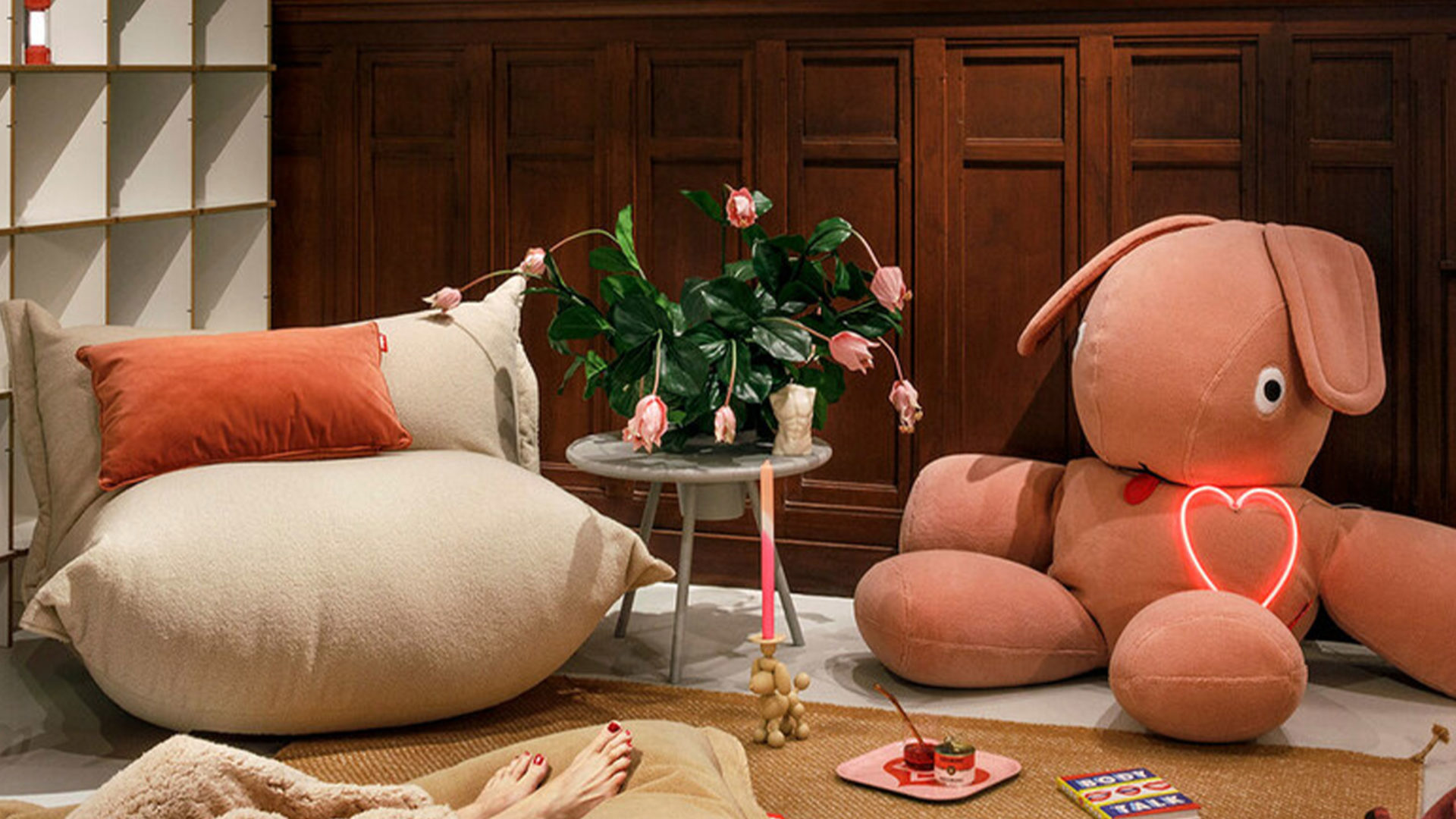 fatboy co9 xs kuscheltier in teddystoff rosa
