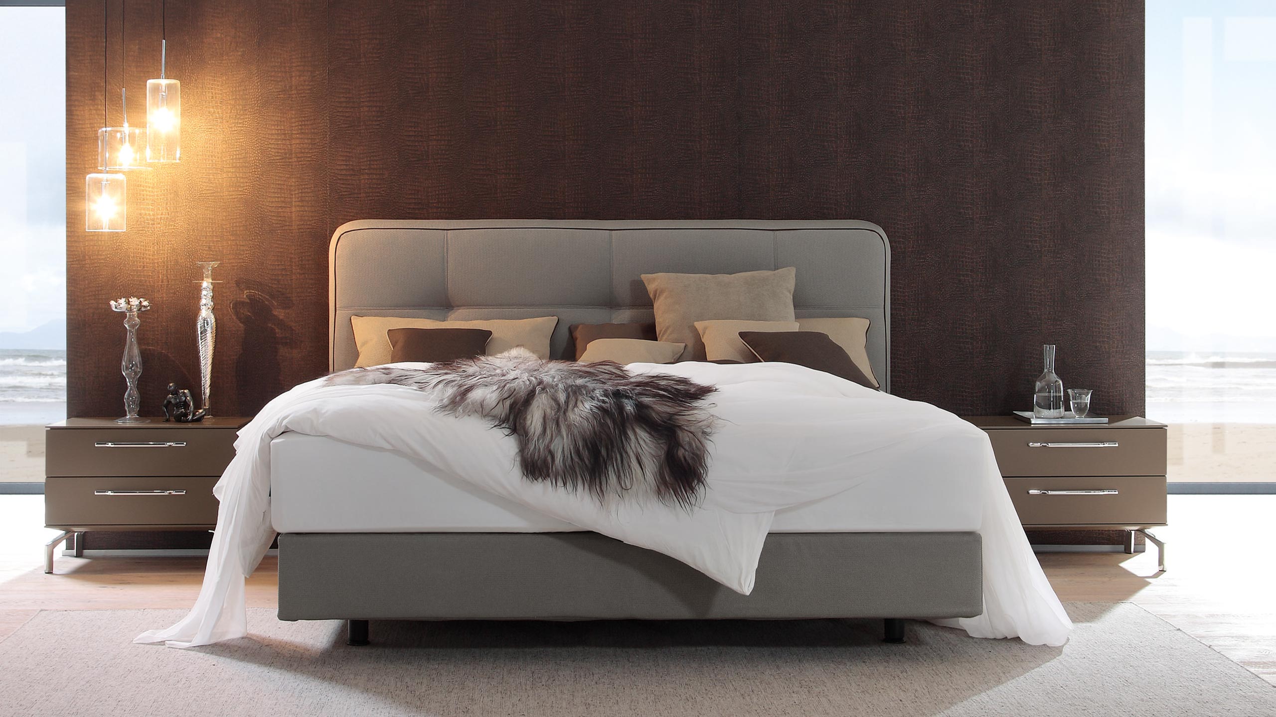 hülsta boxspring bett in taupe