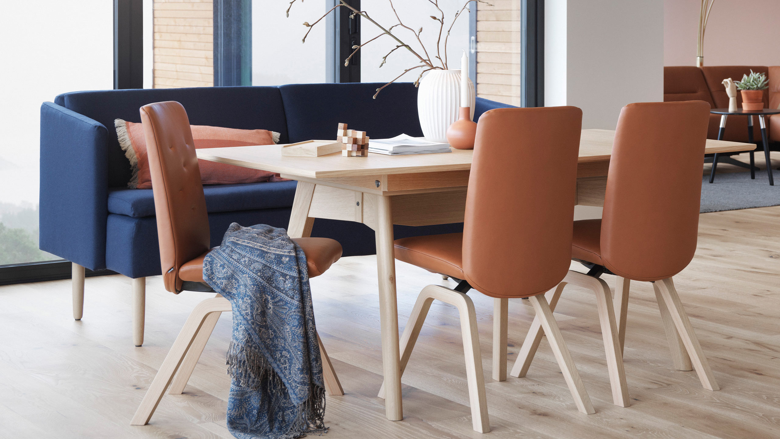 stressless rosemary esszimmer in braun und blau