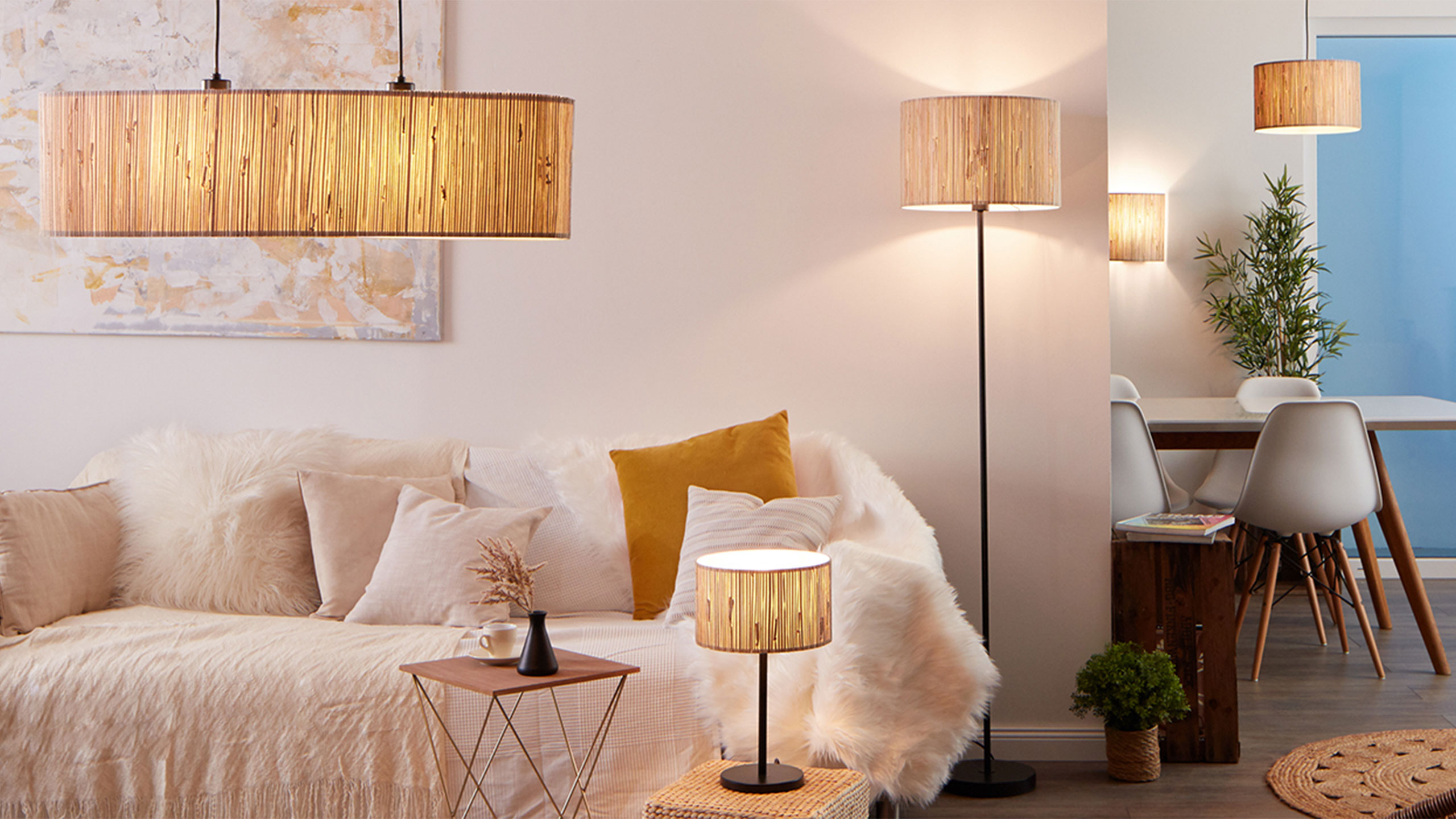 brillant leuchten wimea in naturmaterial