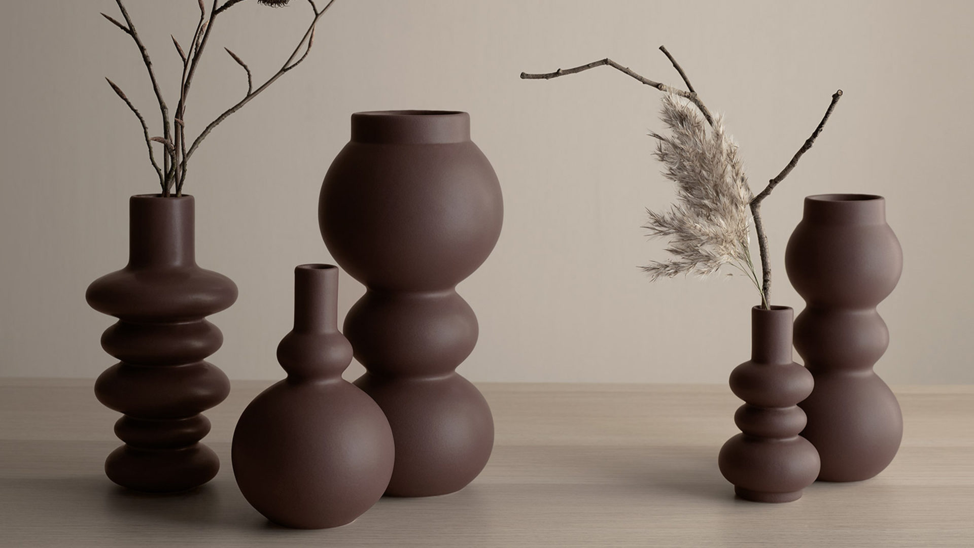 asa cumo mocha vase in braun