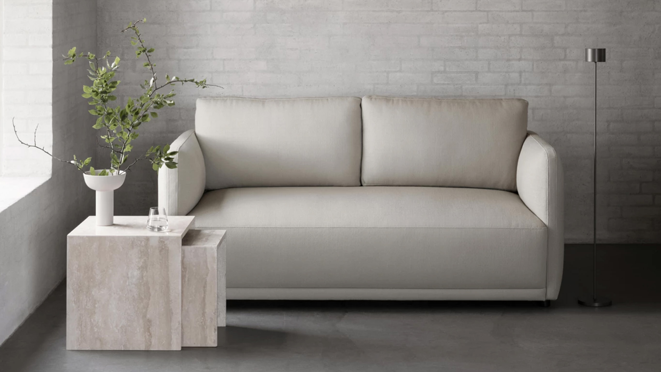 blomus kalkstein tisch und sofa in creme