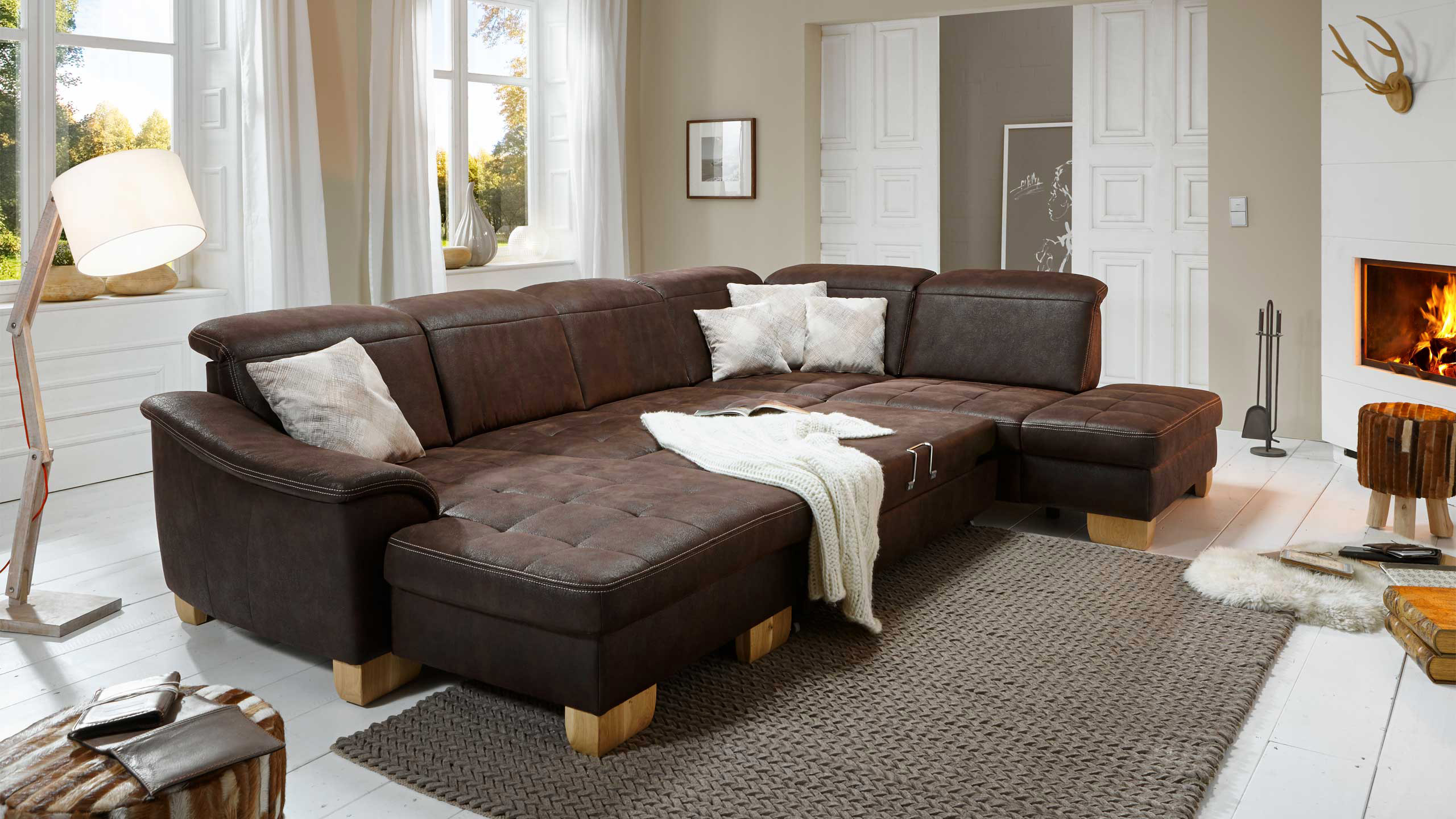 modulmaster pp 1050 big sofa in dunkelbraun