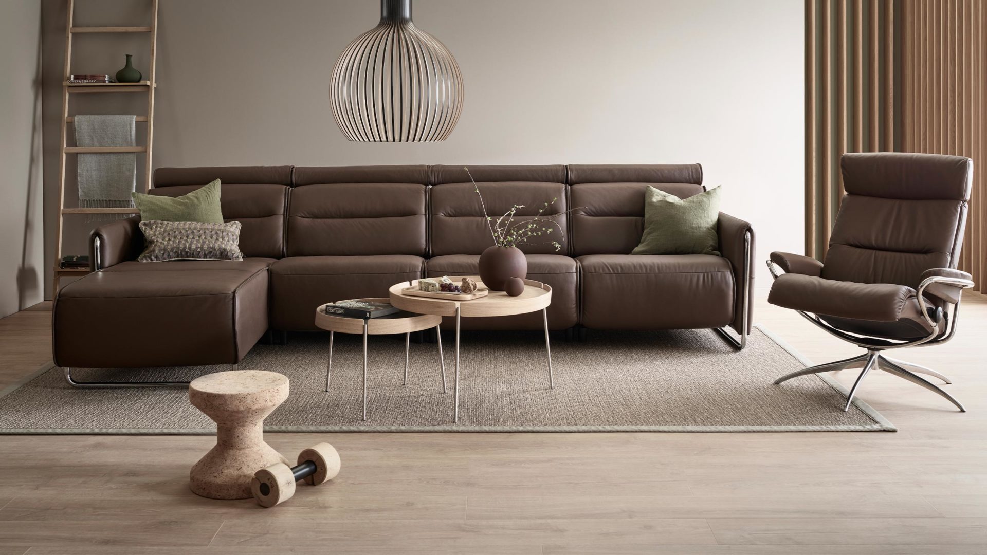 stressless emily sofa mit sessel in dunkelbraun