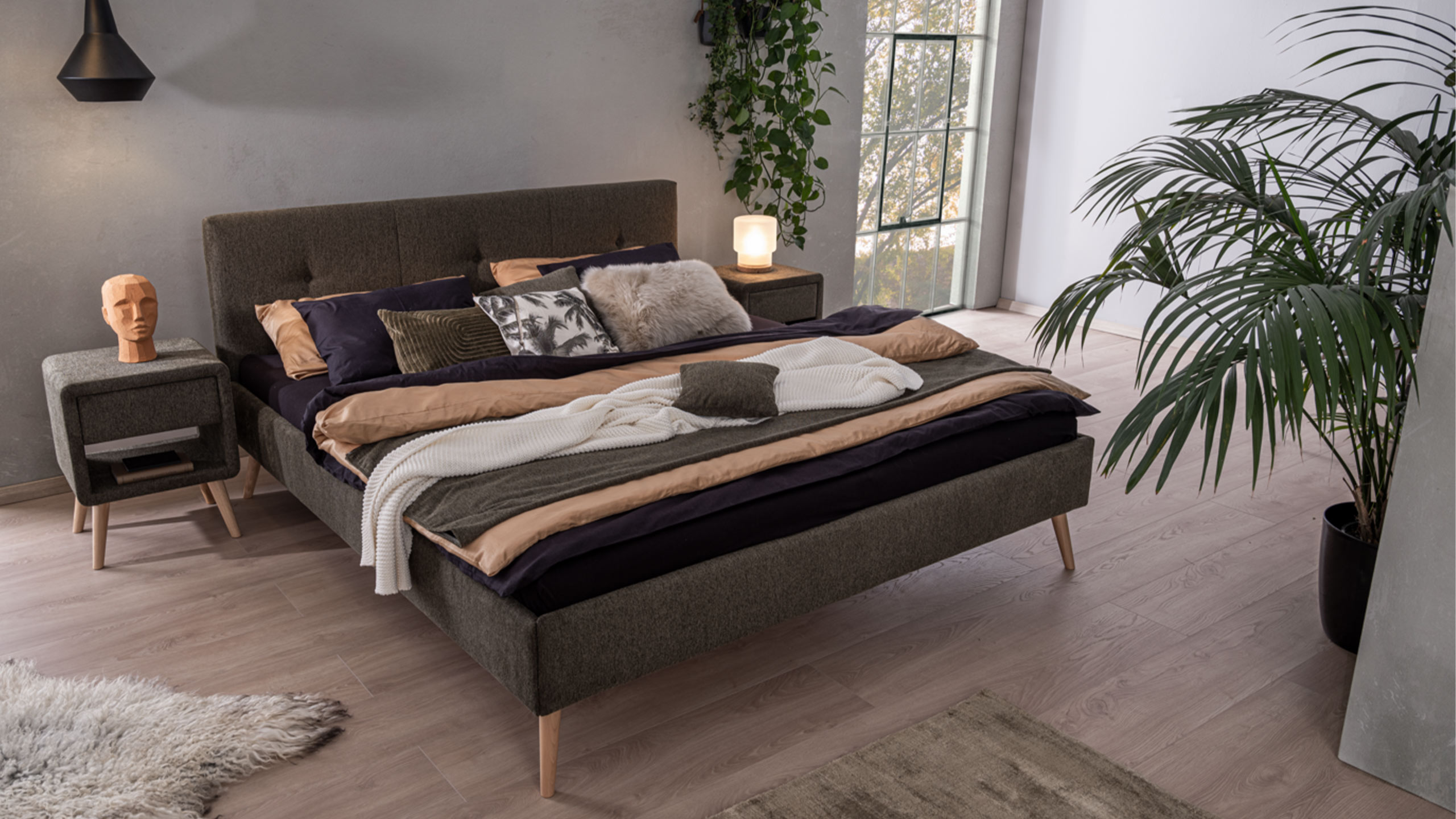 ada premium bett falco in dunkelgrün