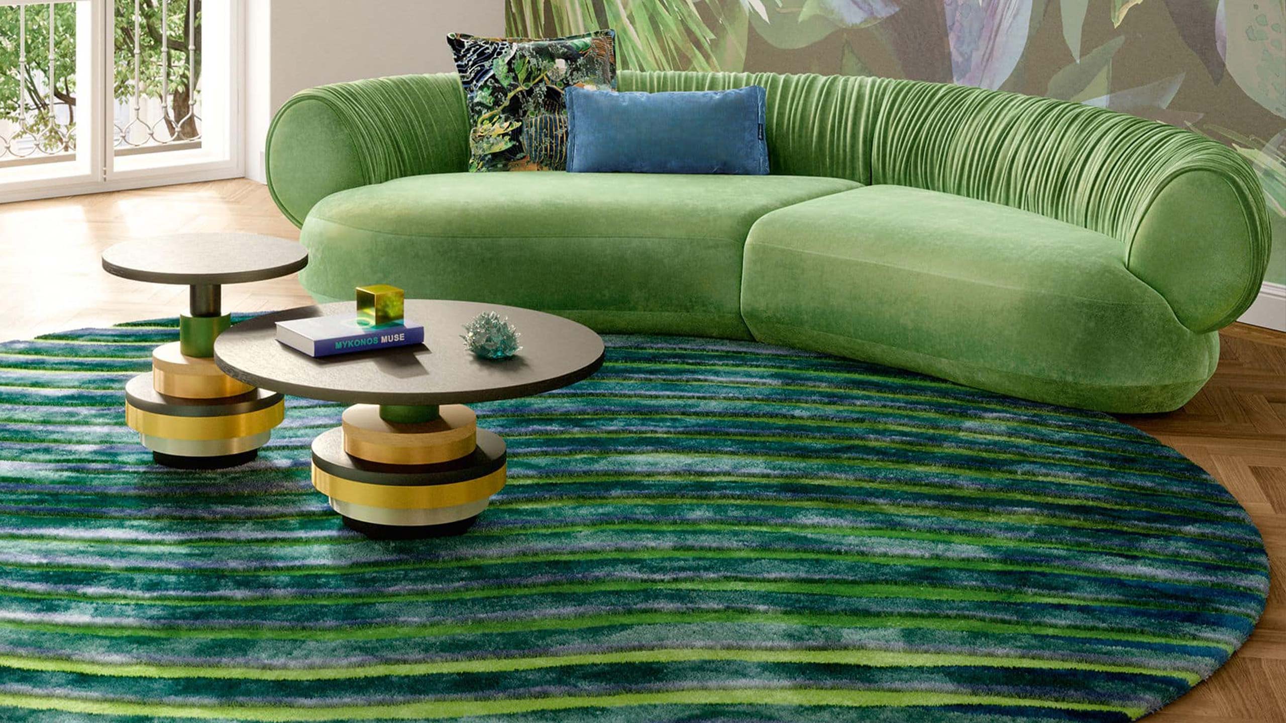 bretz teppich mit grünen streifen