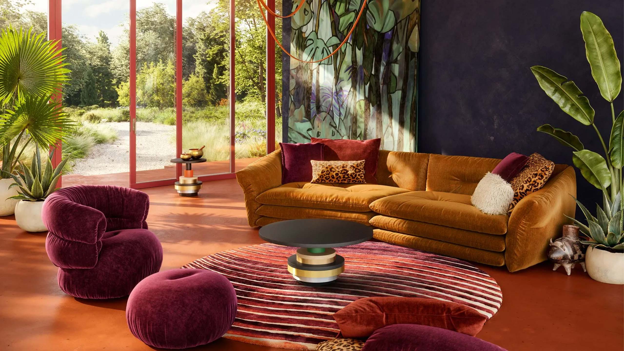 bretz manyara sofa in einem maximalismus wohnzimmer