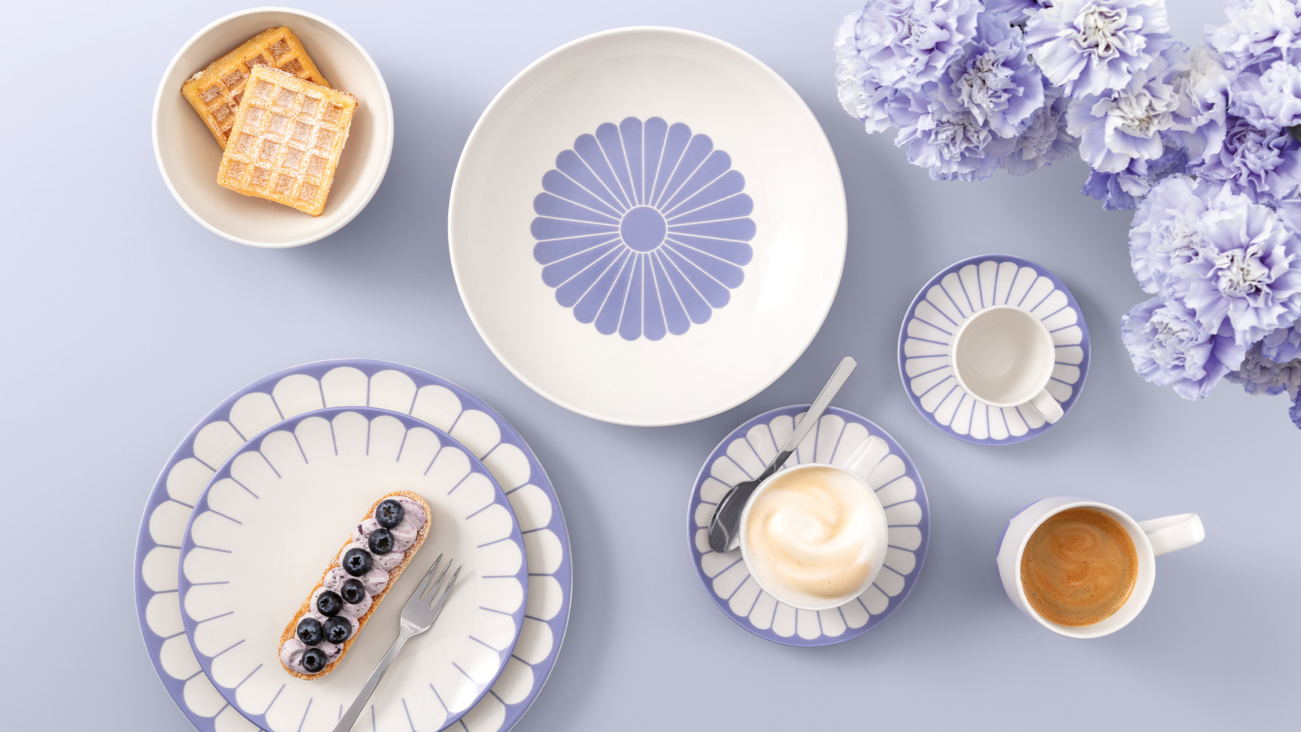 villeroy & boch fleur geschirr in blau