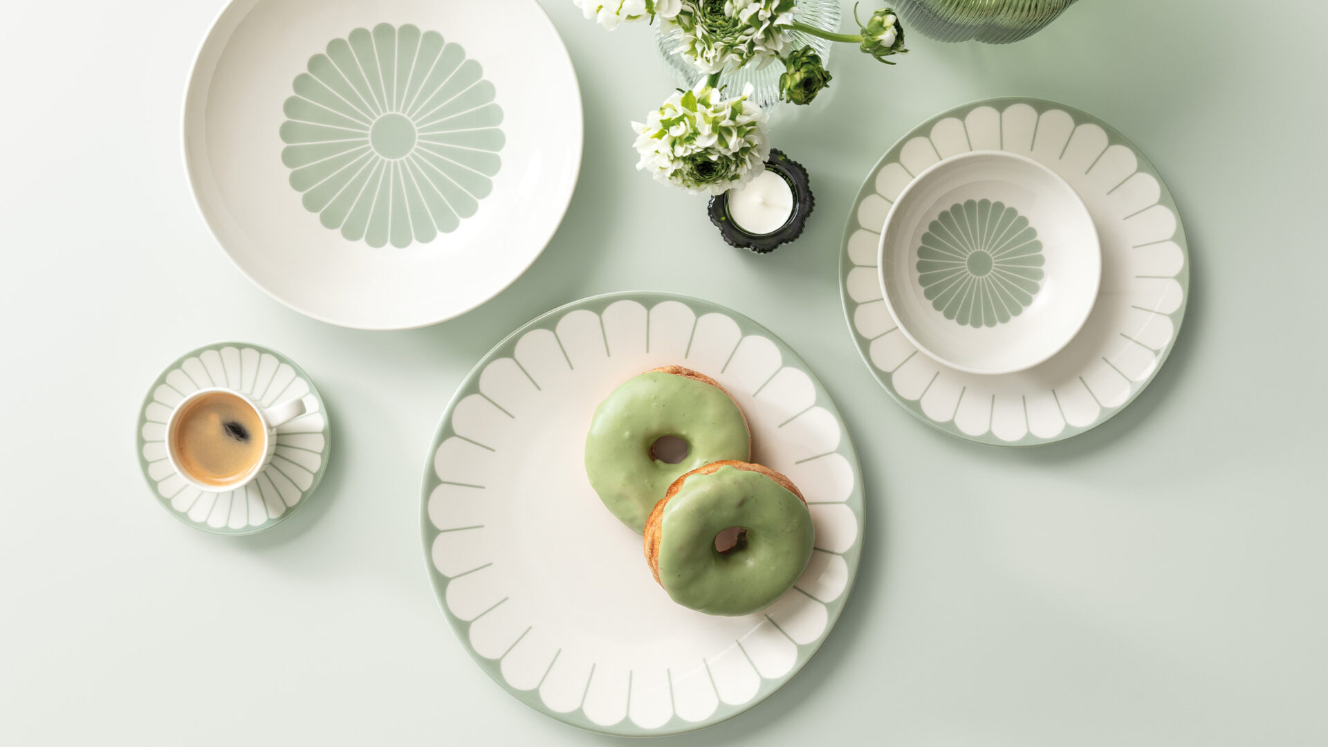 villeroy & boch fleur geschirr in salbei grün