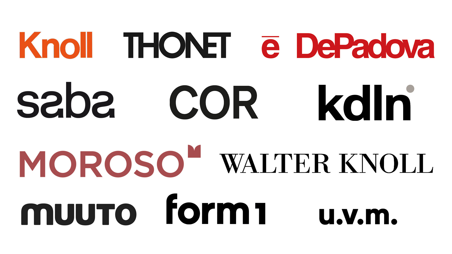 verschiedene Markenlogos des Concept Stores